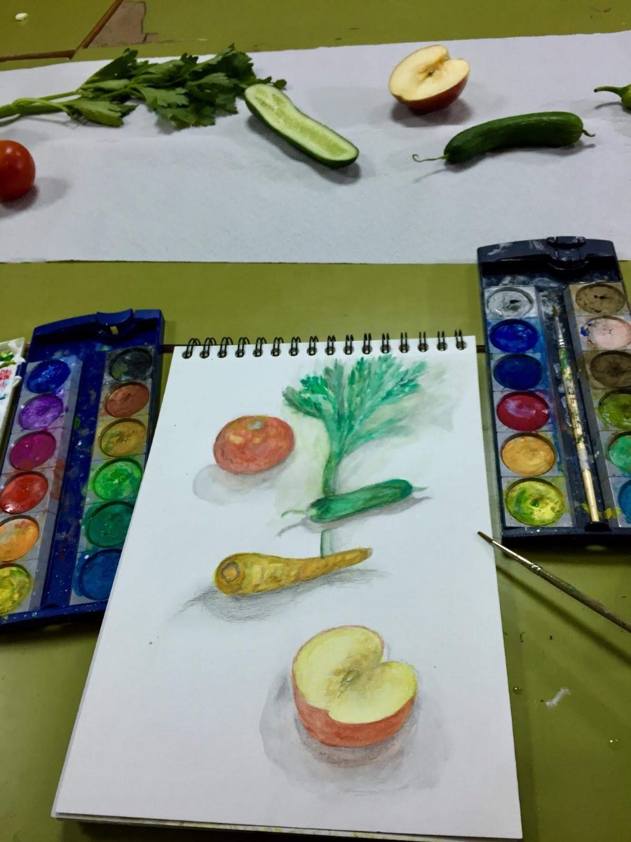 ציור ירקות ופירות (12)