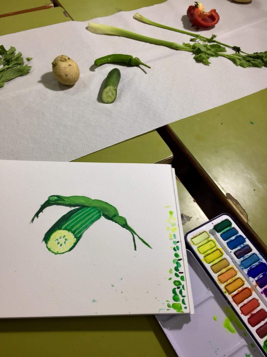 ציור ירקות ופירות (3)