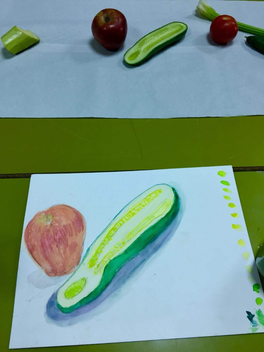 ציור ירקות ופירות (7)