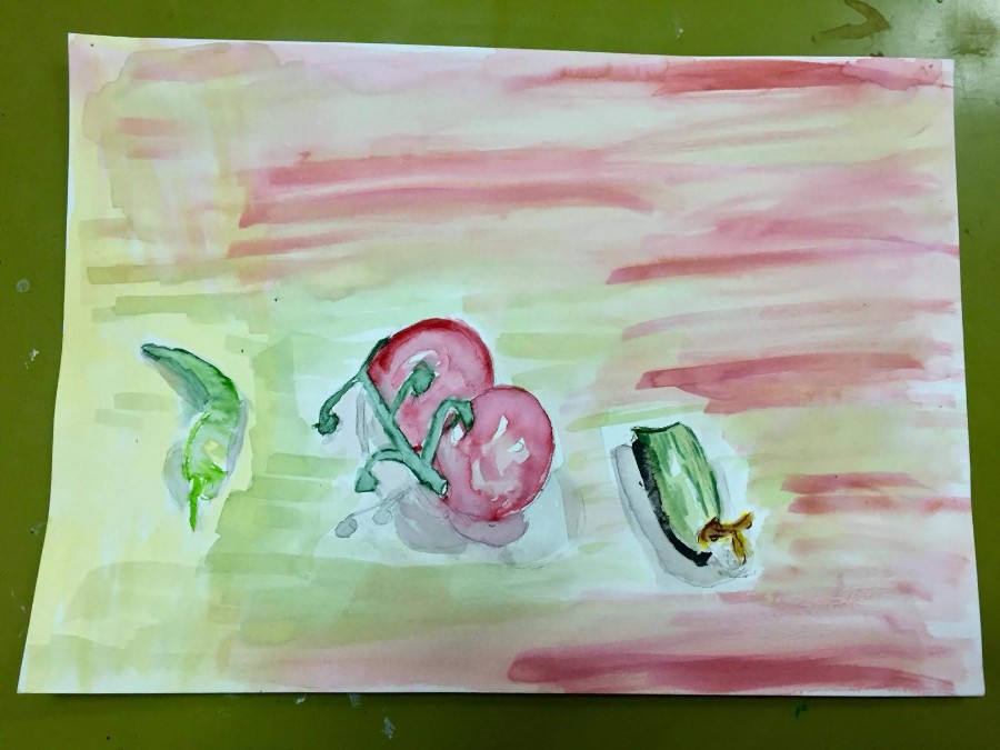 ציור ירקות ופירות (14)